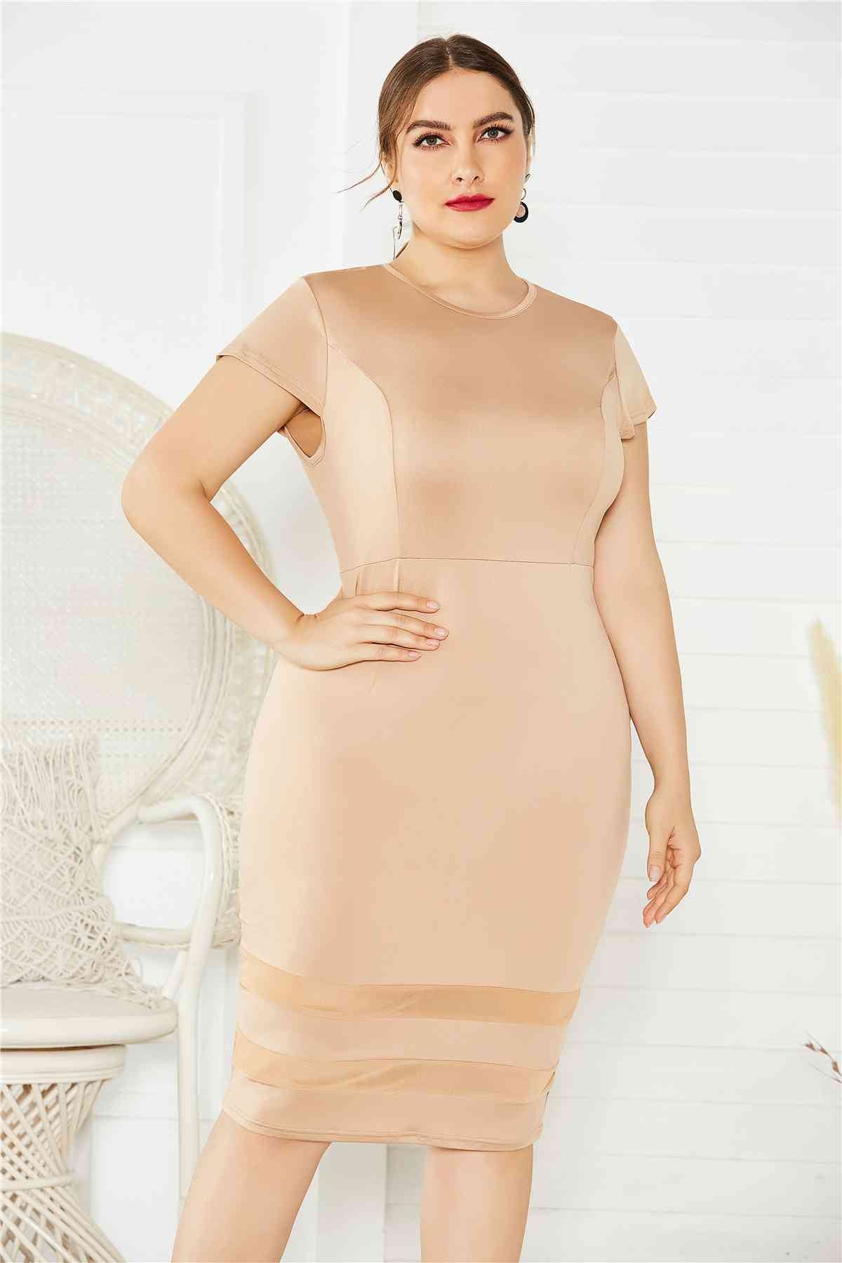 Mesh Stitching Plus Size Dress