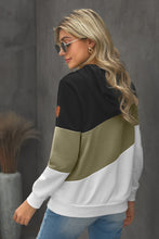 Load image into Gallery viewer, Full Size Range Color Block Cowl Neck Hoodie
