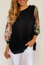 Load image into Gallery viewer, Embroidered Round Neck Three-Quarter Sleeve T-Shirt
