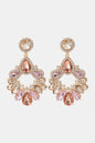 Zinc Alloy Frame Glass Stone Dangle Earrings