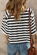 Load image into Gallery viewer, Striped Round Neck Raglan Sleeve T-Shirt
