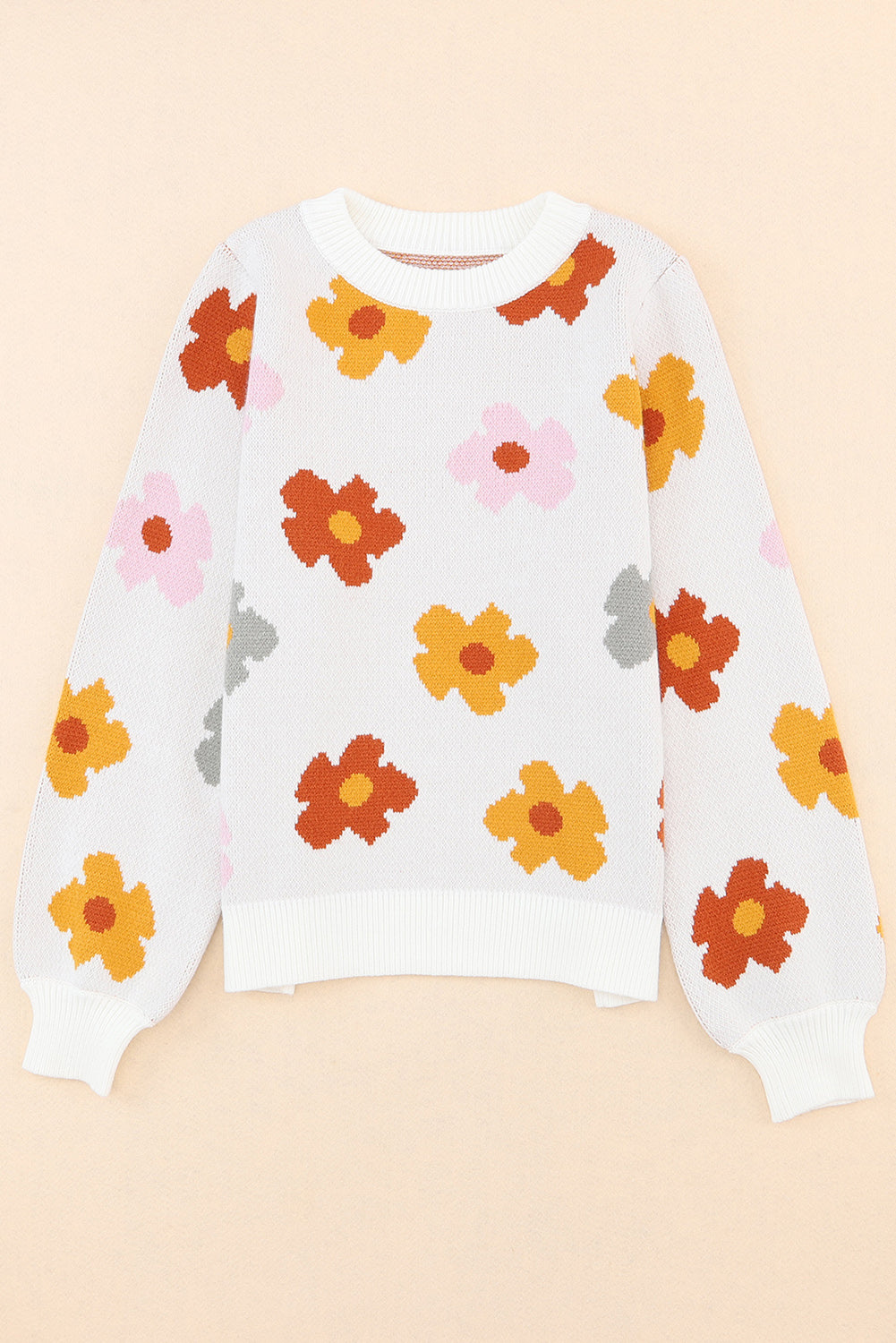 Floral Round Neck Sweater