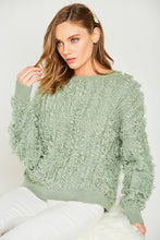 Load image into Gallery viewer, Vine &amp; Love Textured Fuzzy Sweater
