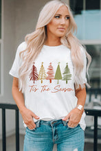 Load image into Gallery viewer, Christmas Tree Graphic Round Neck Short Sleeve T-Shirt

