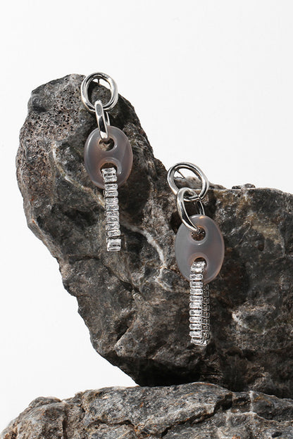 Industrial Natural Stone Earrings