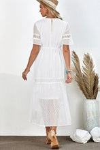 Load image into Gallery viewer, Swiss Dot V-Neck Short Sleeve Midi Dress
