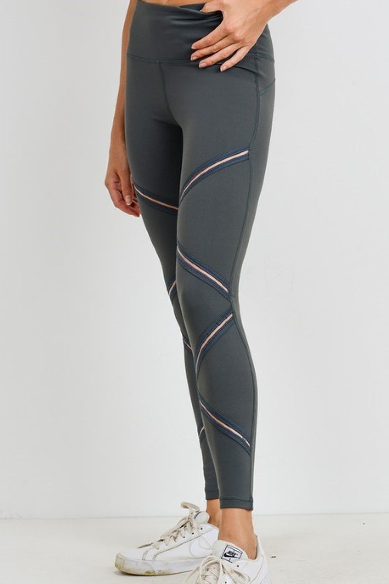 Highwaist Zig-Zag Mesh Full Leggings