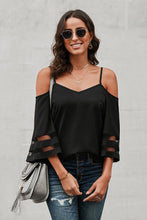 Load image into Gallery viewer, Cold-Shoulder Three-Quarter Flare Sleeve Blouse
