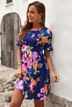 Load image into Gallery viewer, Ruffled Short Sleeve Floral Dress
