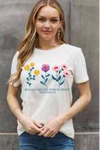 Load image into Gallery viewer, Simply Love Full Size BLESSED ARE THE PURE IN HEART Matthew 5:8 Graphic Cotton Tee
