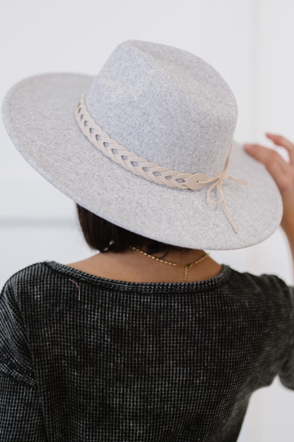 Fame Trendsetter Braided Strap Felt Fedora