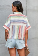 Load image into Gallery viewer, Striped Short Sleeve Button Down Top
