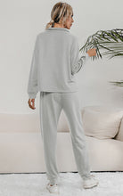 Load image into Gallery viewer, Buttoned Collar Top and Pants Lounge Set

