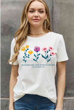 Load image into Gallery viewer, Simply Love Full Size BLESSED ARE THE PURE IN HEART Matthew 5:8 Graphic Cotton Tee
