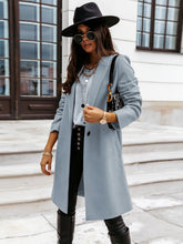 Load image into Gallery viewer, Long Sleeve Longline Coat with Pockets
