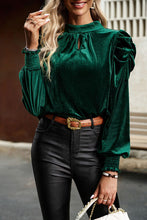 Load image into Gallery viewer, Mock Neck Puff Sleeve Blouse
