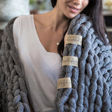 Load image into Gallery viewer, INFINITE CHUNKY KNIT BLANKET | BIG - SLATE
