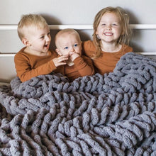 Load image into Gallery viewer, INFINITE CHUNKY KNIT BLANKET | BIG - SLATE

