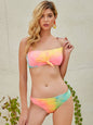 Tie-Dye Tie Detail Three-Piece Swim Set