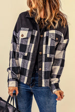 Load image into Gallery viewer, Plaid Button-Up Shirt Jacket with Pockets
