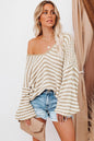 Striped Print V-Neck Sweater