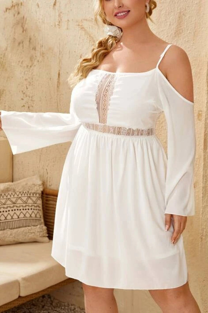 Off Shoulder Lace Patchwork Hammock Dress