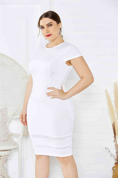 Mesh Stitching Plus Size Dress