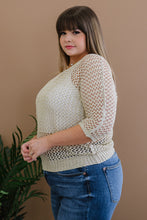 Load image into Gallery viewer, GeeGee Gracefully Golden Full Size Run Openwork Sweater
