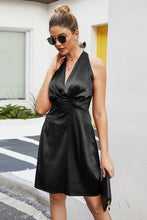 Load image into Gallery viewer, Halter Neck T-Back Satin Dress
