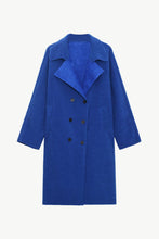 Load image into Gallery viewer, Double-Breasted Belted Lapel Collar Sherpa Coat
