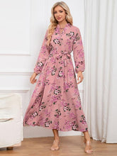 Load image into Gallery viewer, Floral Tie Front Balloon Sleeve Dress
