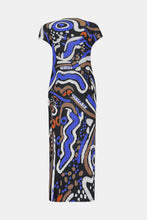 Load image into Gallery viewer, Abstract Print Accordion Pleated Round Neck Midi Dress
