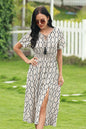 Ikat Tie-waist Slit Dress