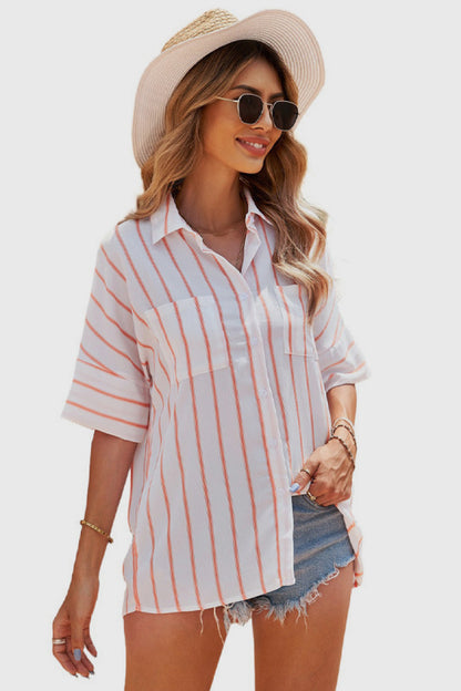 Pocketed Striped Shirt