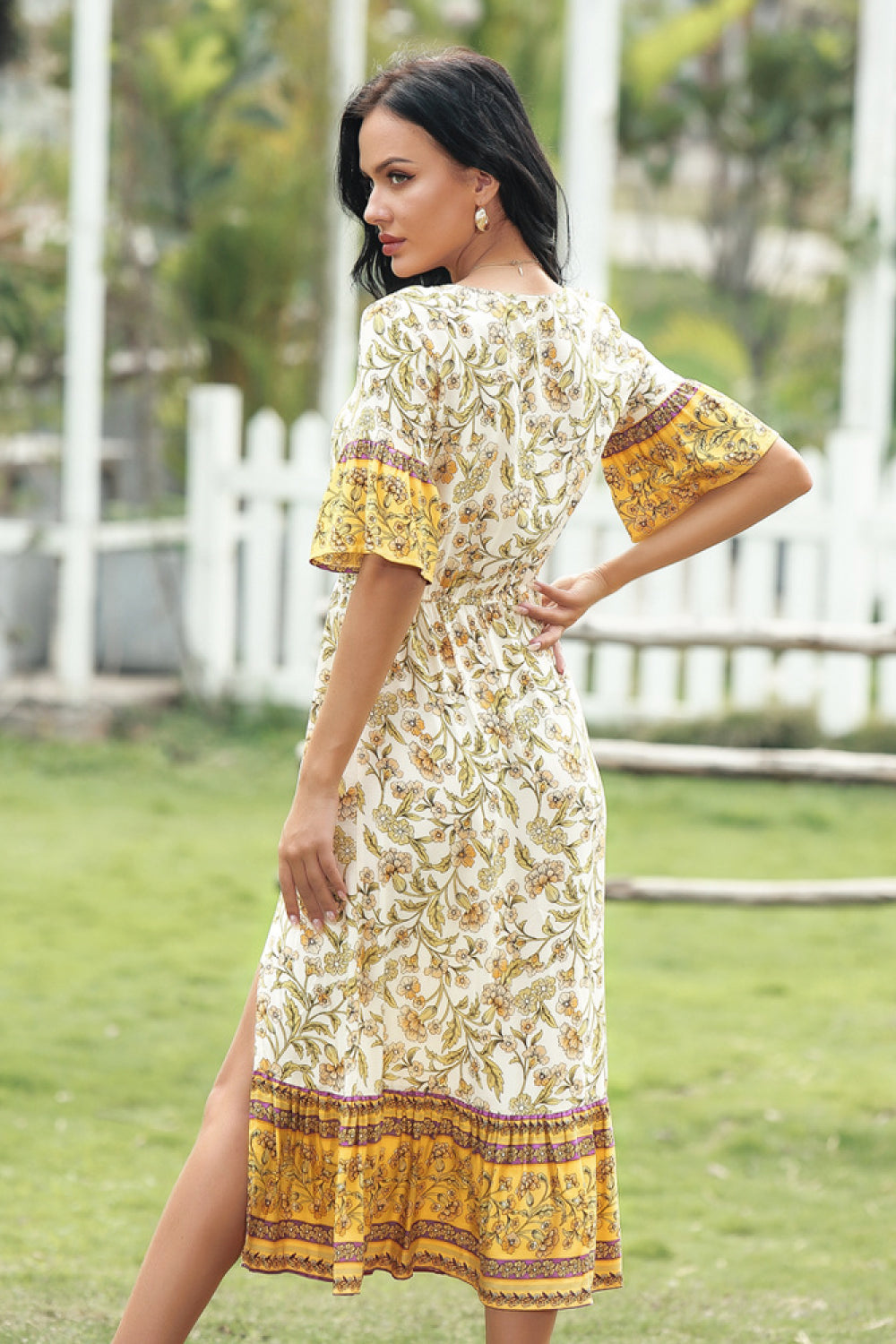 Floral Print Tie-waist Dress